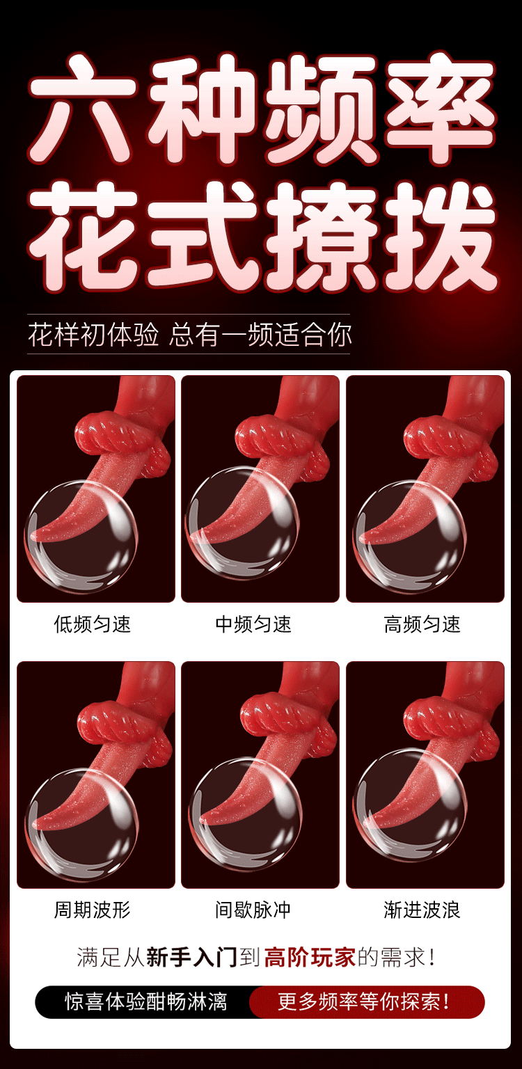 Silicone Tongue Vibrator Massager for Women, Electric Button Control, Pink — detail image 10