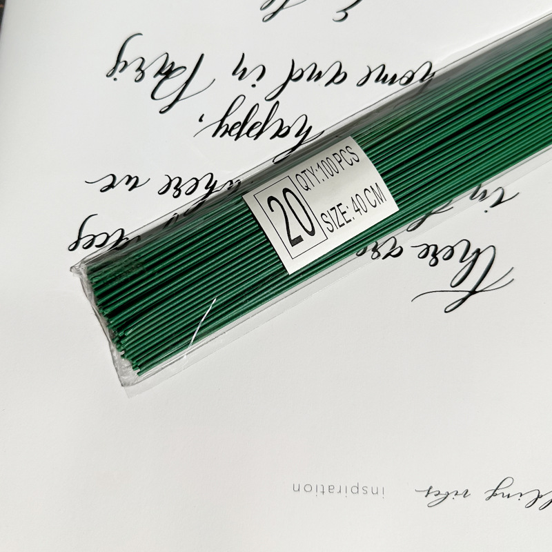 Floral de alambre de hierro flor eterna N ° 22 bolsa de plástico delgada de alambre de hierro verde Alambre de hierro de la flor Varilla DIY material hecho a mano de alambre de hierro varilla