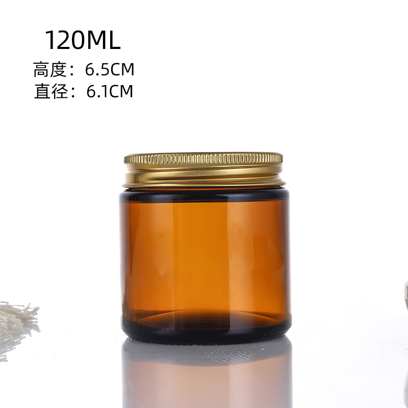 250ml taza de vela de vidrio marrón aromaterapia diy taza vacía con tapa botella de vela de vidrio transparente candelero fragancia taza vacía