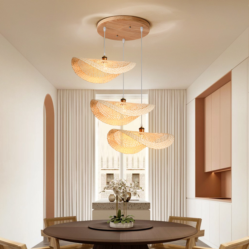 Lámpara de arte de bambú tienda de ropa lámpara de modelado lámpara de personalidad zen japonés creativo sala de té sala de estar lámpara de comedor de forma especial