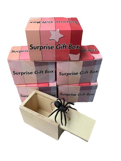 New Strange Toys Tricky Spider Starts Wooden Box Spider Horror Small Box Spider Kuso Spider