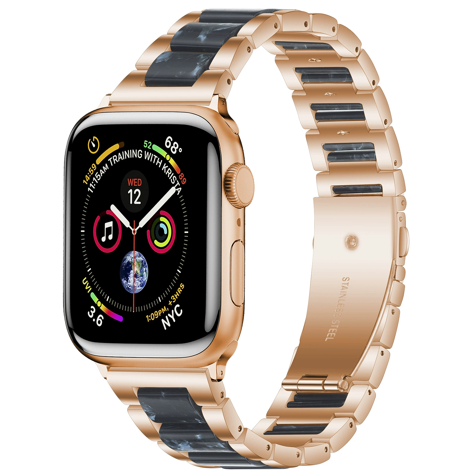 Подходит для Apple watch models: три бусины смола бабочка пряжка ремешок кросс-бортовой