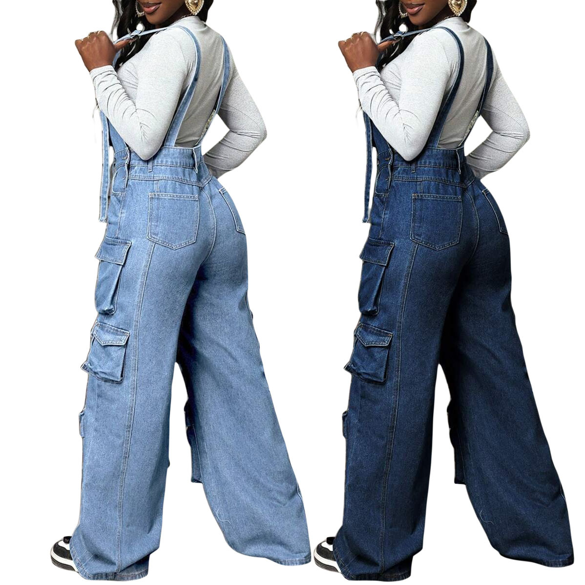 Women's Clothing Versatile Wide Leg Denim Jumpsuit Women's Work Pants Style Overalls For Formal & Casual For Women_ecoleips.com