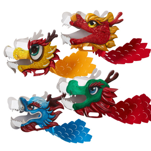 Dragon Boat Festival dragon head intangible cultural heritage handmade diy dancing dragon head race dragon boat kindergarten children's production material performance