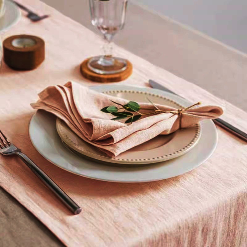 Servilletas de algodón y lino, tela bucal, rizado, country americano, decoración de bodas lisa, fiesta, servilleta de lino transfronteriza de Navidad