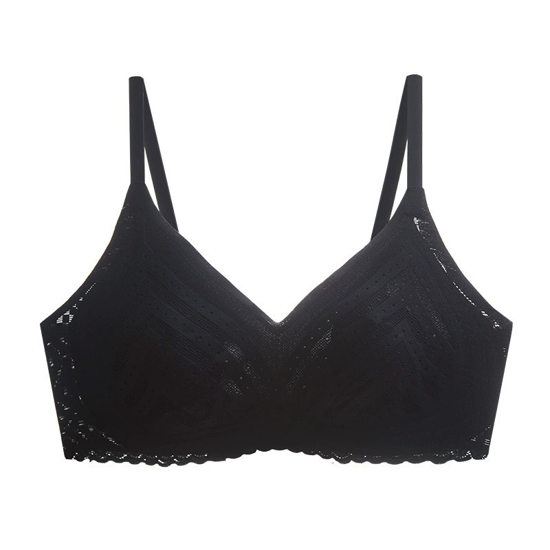 Nuevo sujetador de copa fija de ropa interior sin costuras ultrafino de una pieza para mujer sin aros orejas de conejo, pecho grande, sujetador pequeño