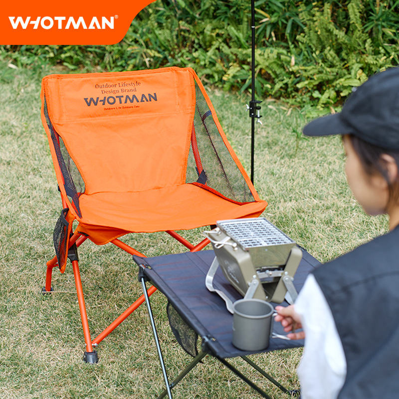 Waterman Outdoor Thickened Folding Chair Portable Drawing Folding Chair with Backrest Picnic Barbecue Beach Fishing Chair