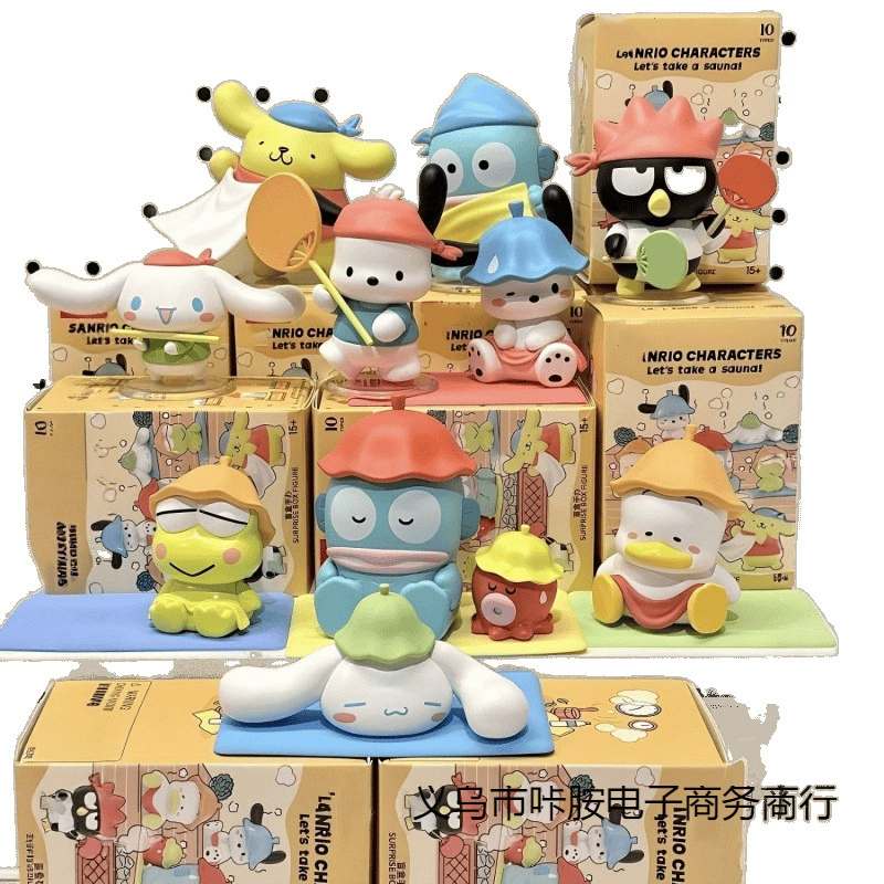 Мини‑фигурка Sanrio, настольная игрушка, слепая коробочка «Давайте попаримся», коллекционная серия