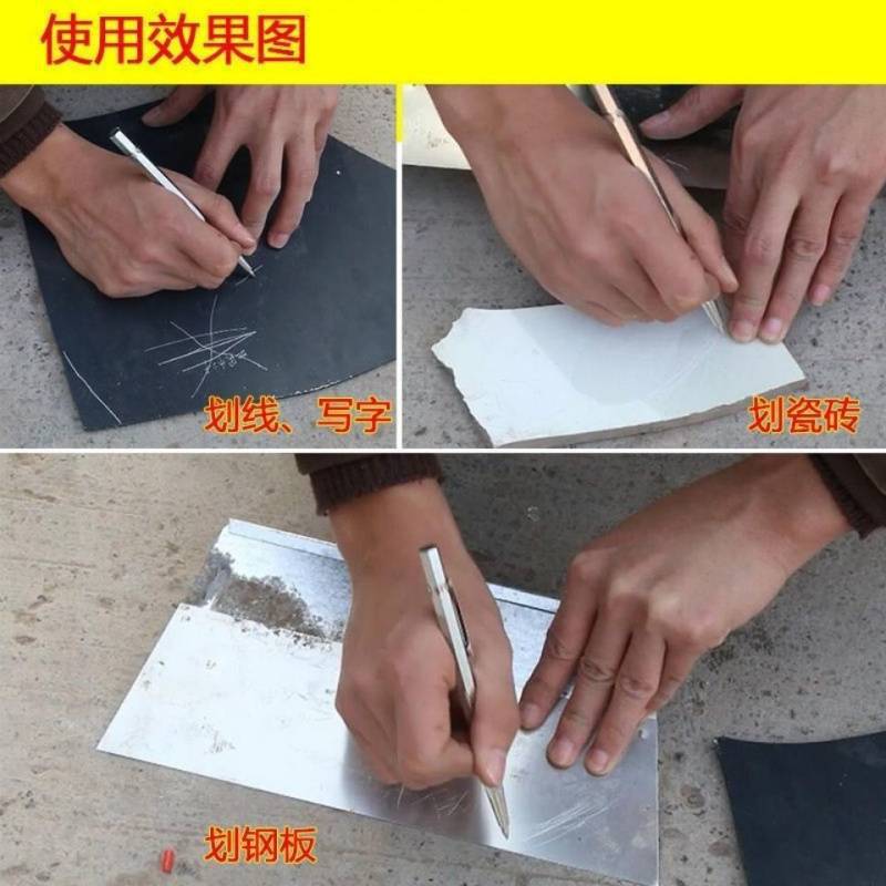 (2개) 타일 스크라이빙 바늘 마킹 라인 드로잉 펜 팁 카바이드 텅스텐 스틸 바늘 피터 마킹 도구 유리 절단
