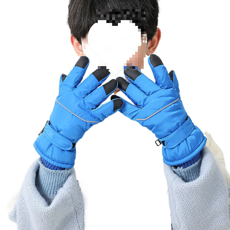 눈 속에서 노는 어린이와 소년을 위한 스키 장갑 방수 겨울 사이클링 방한 보온 플러스 벨벳 두께 겨울 미끄럼 방지 중형 및 대형 어린이용