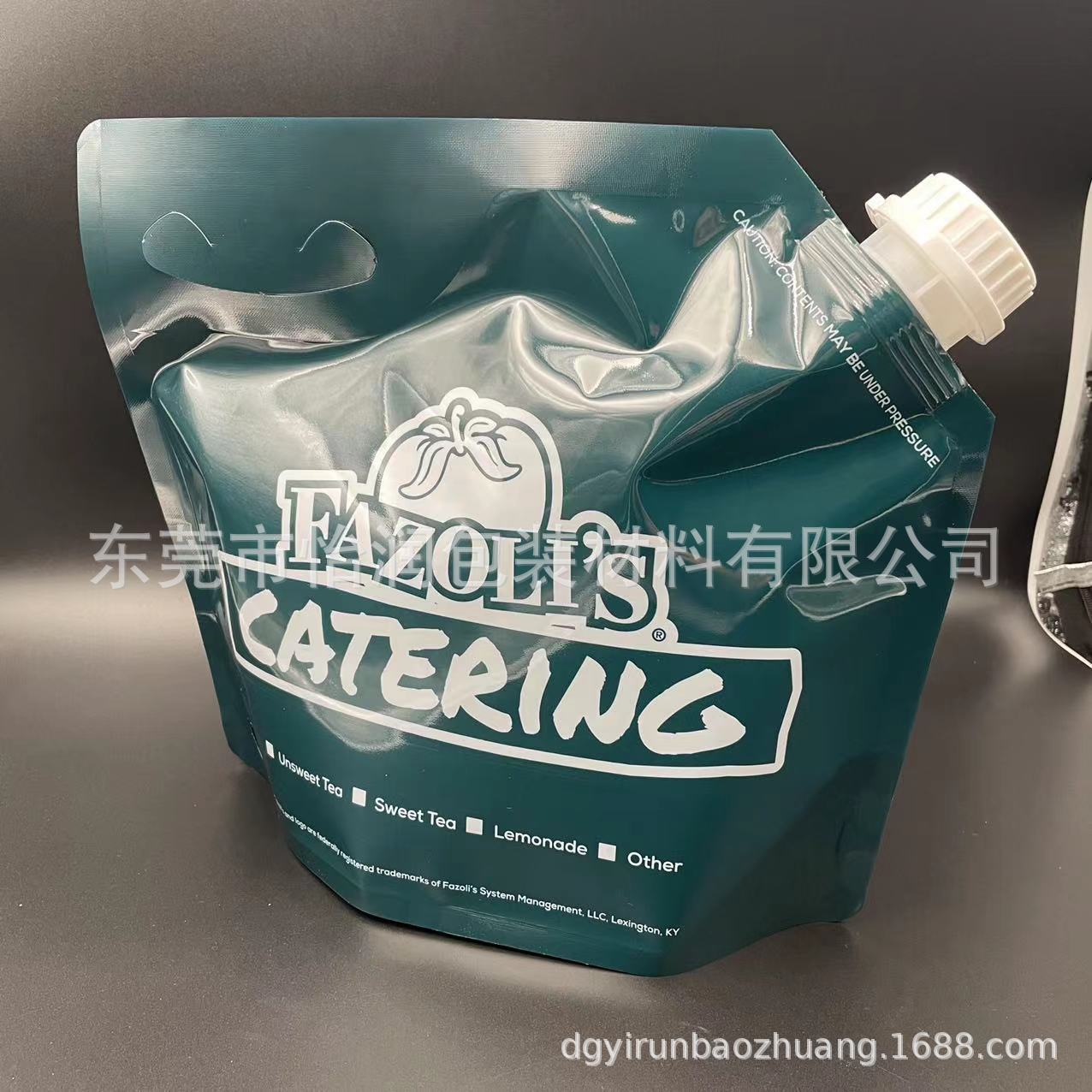 厂家供应1加仑番茄酱料袋 手提自立吸嘴袋大口径便携袋避光