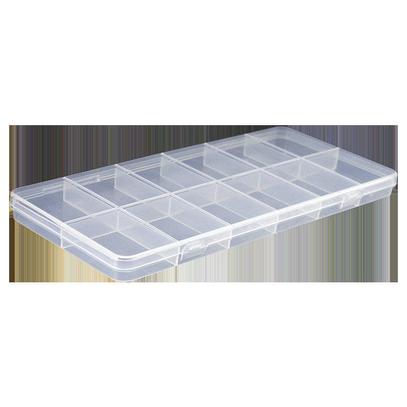 Caja de uñas Nail Nail Wear Caja de almacenamiento de uñas Joyas Caja de joyería Caja de herramientas de plástico transparente de rejilla múltiple al por mayor