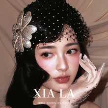 珍珠复古气质水钻花卉晚宴派对头饰爆闪发饰新娘头饰结婚配饰