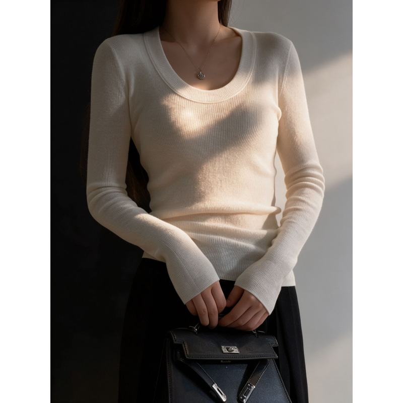 Goose-neck wool knit base layer 65kg women's knitwear in stock 1771129aaf7a