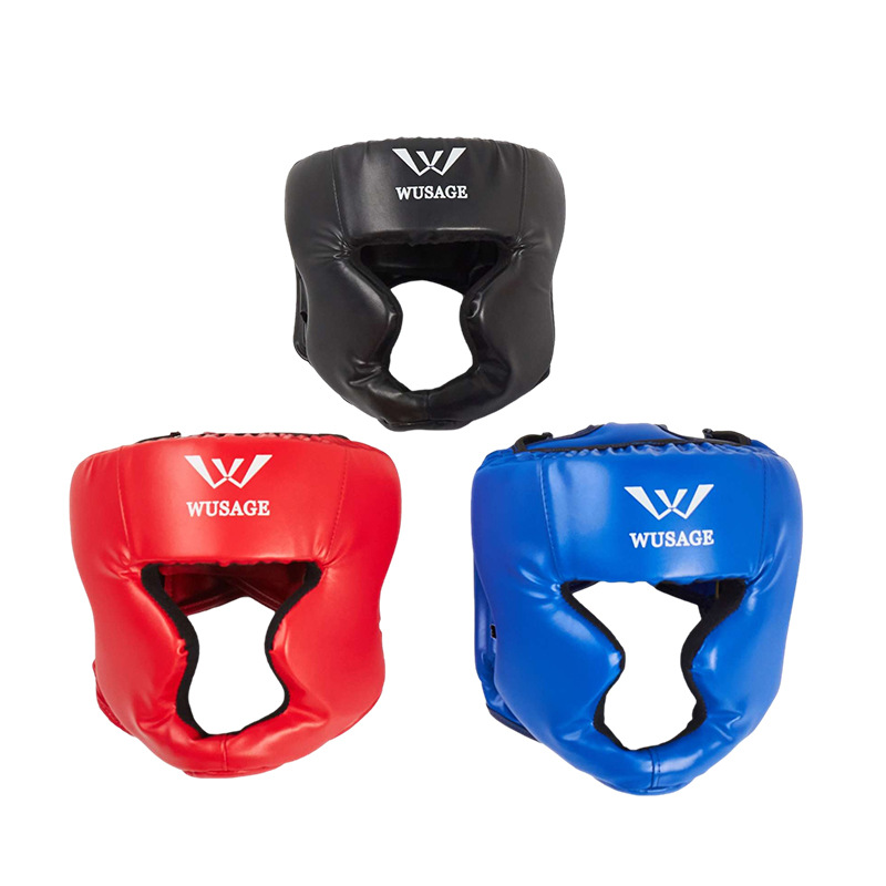 Cross-border WUSAGE boxeo protector de cabeza Sanda casco Mono Cara lucha taekwondo equipo de protección Muay Thai protector de cabeza protector de la boca