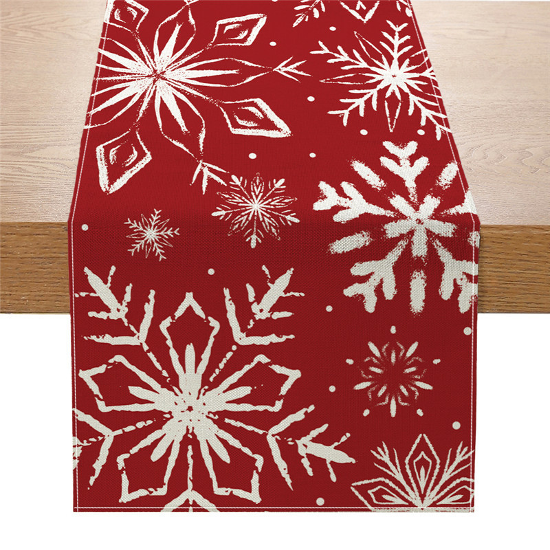 Banderas de mesa de Navidad transfronterizas personalizadas multipatrón impresas bandejas de decoración de mesa de fiesta doméstica tela de mesa image 10
