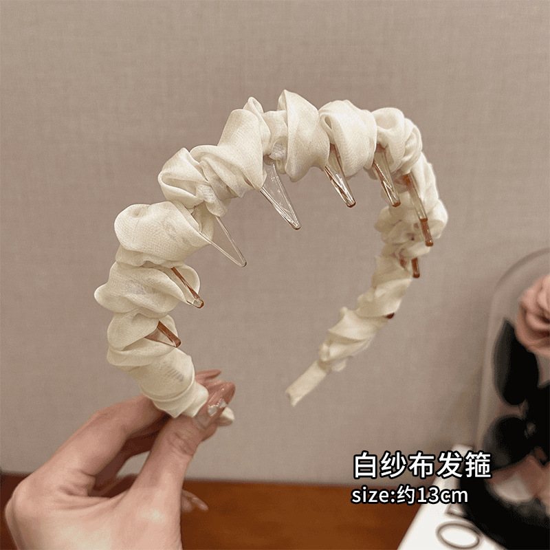 Diámetro flash Louis princesa de París, banda de cabello para la mujer no estrangulada, banda de cabello para lavar la cara, cabeza de cabeza alta con dientes antideslizantes, toque de cabello para el cabello