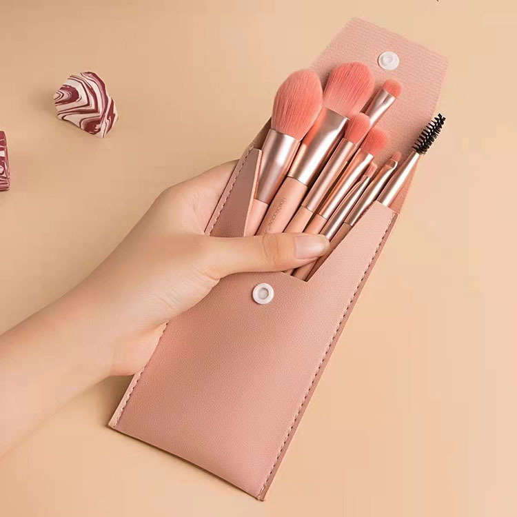 Transfronterizo 8 mini cepillo de maquillaje conjunto de cepillo de sombra de ojos blanqueador de polvo de pintura portátil herramientas de maquillaje de pelo suave
