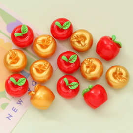 微景观苹果柿子挂件 diy树脂工艺品车载摆件好柿花生家居相框食玩