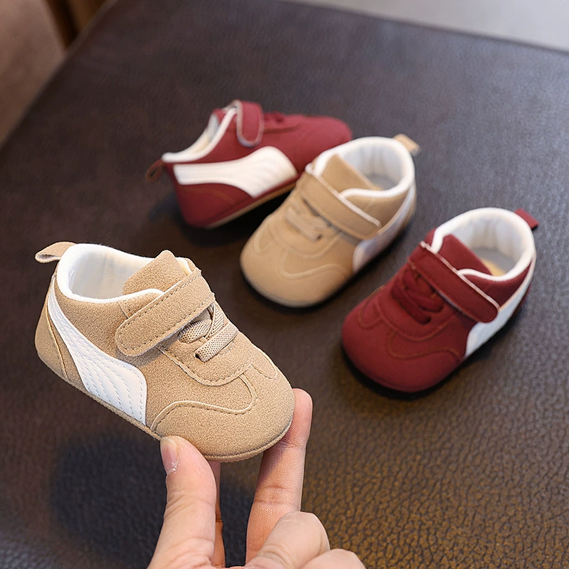 Весенняя и осенняя обувь для малышей на мягкой подошве нескользящая 0-1 год для мужчин и женщин 6-12 месяцев Детская обувь 9