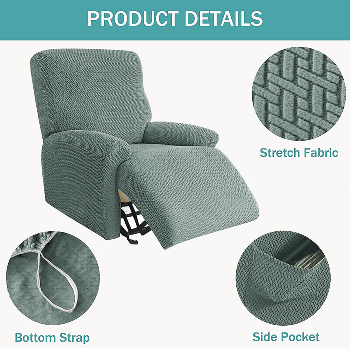 Transfronterizo T elástico Jacquard Chivas sofá cubierta de gato agarración de primera clase sofá de masaje sillón cubierta