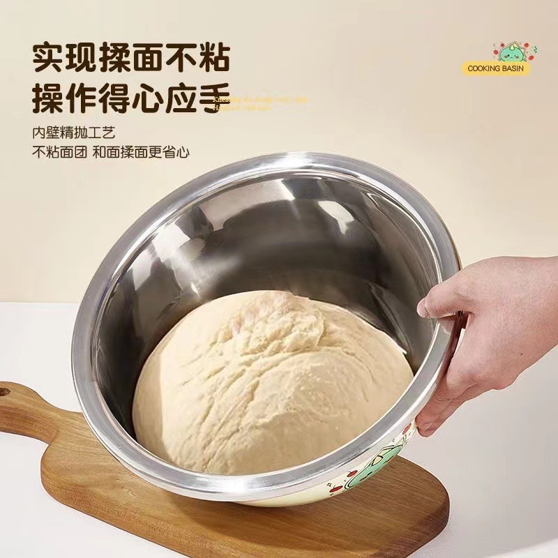 批发不锈钢盆家用卡通加厚圆形厨房料理专用洗菜和揉面汤盆宠物盆|undefined