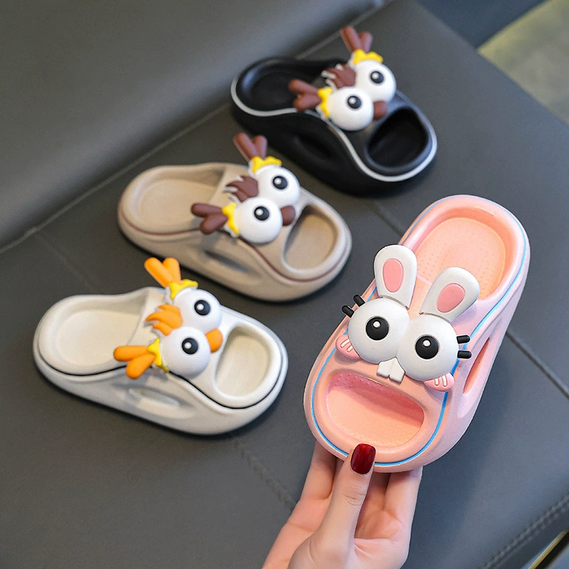 Детские домашние тапочки из ЭВА, мягкие нескользящие тапочки для мальчиков и девочек, милые для детей среднего и старшего возраста.
