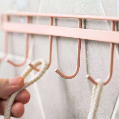 6-in-1 Kitchen Hook, No-Drill Wall Mount Hook, Strong Adhesive Iron Art Hook, Invisible Strong Adhesive Kitchen Utensil Rack Hook