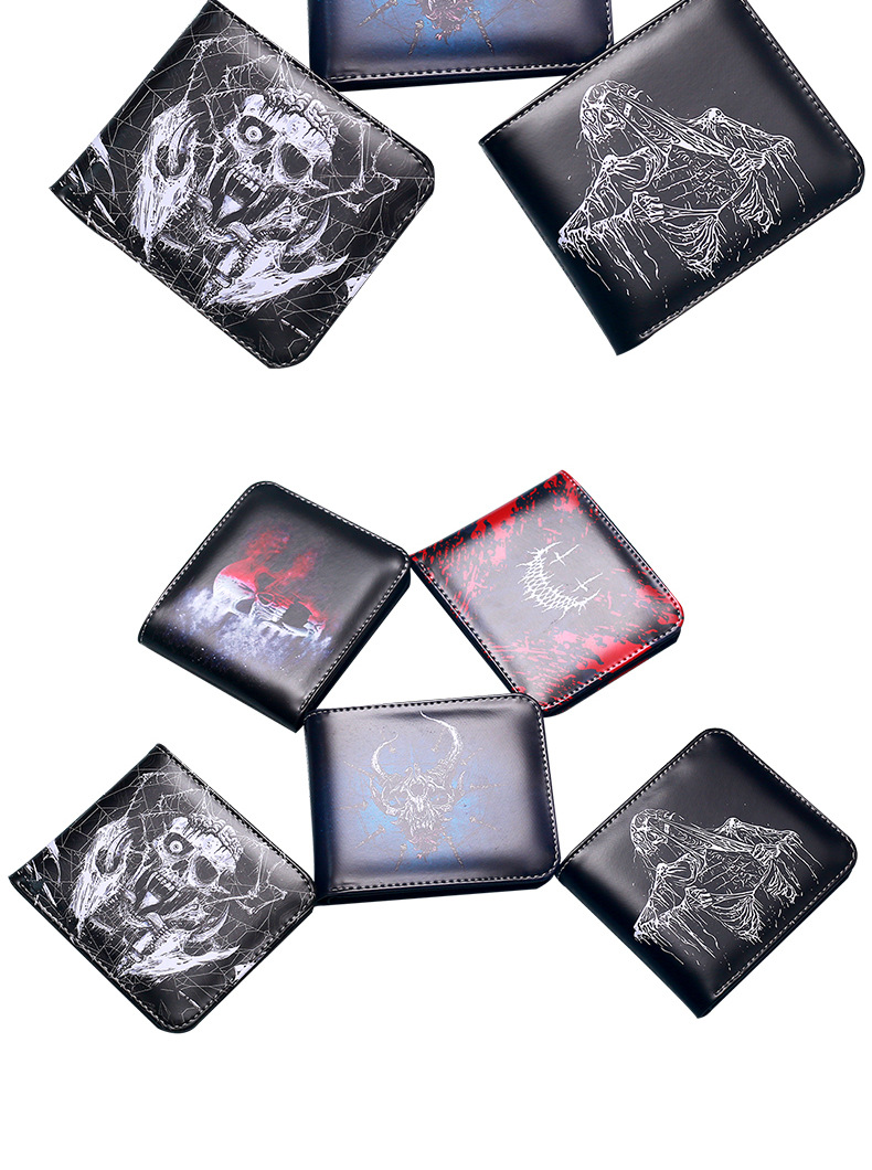 Men's Skull PVC Open Wallets display picture 11