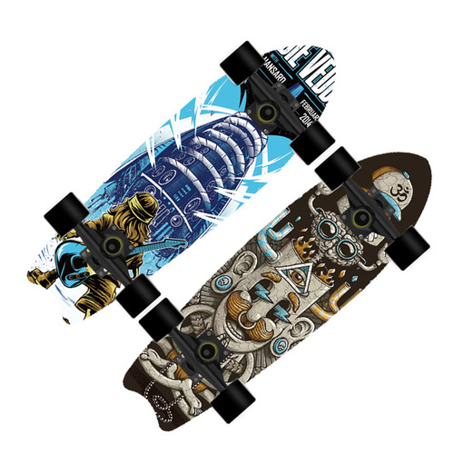 Fish board single tilt brush street board fish tail skateboard maple walking board for boys and girls beginner land surfboard one piece drop shipping