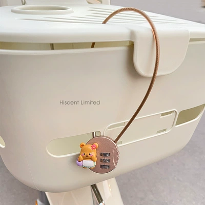 Helmet lock Vehicle Basket Lock Anti-Theft Password - apron-bear-combination-lock-brown