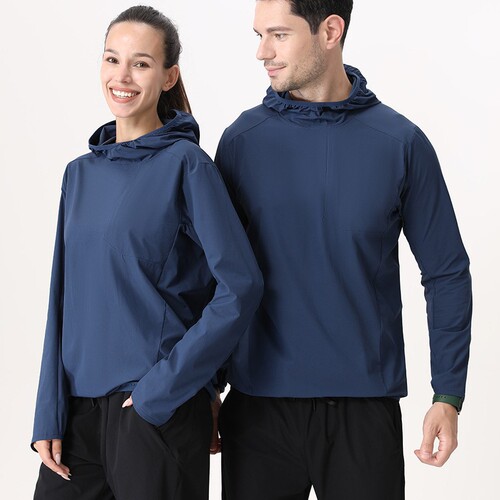 Cross-border Autumn Sport Jacket for Men and Women, Windproof Hiking and Down Jackets, Waterproof and Warm Hooded Running Headgear Top