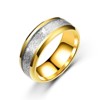 Stone inlay stainless steel, ring, European style