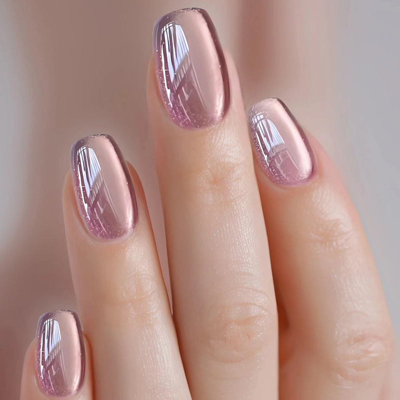 Cat's Eye Nail Piece Removable Noble Gas Nail Piece Red and Purple Simple Nail Piece Advanced Solid Color Nail Patch Cat's Eye Nail Piece Removable Noble Gas Nail Piece Red and Purple Simple Nail Piece Advanced Solid Color Nail Patch