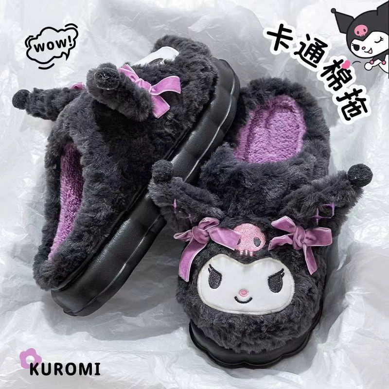 Hello kitty, winter cute keep warm non-slip slippers for students, plush
