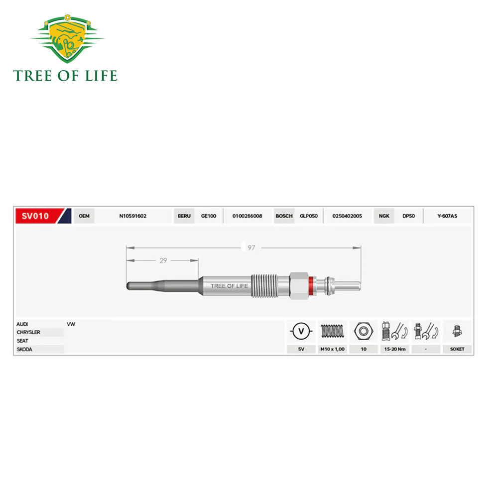 N10591602 N10591603 is suitable for Volkswagen preheating plugs