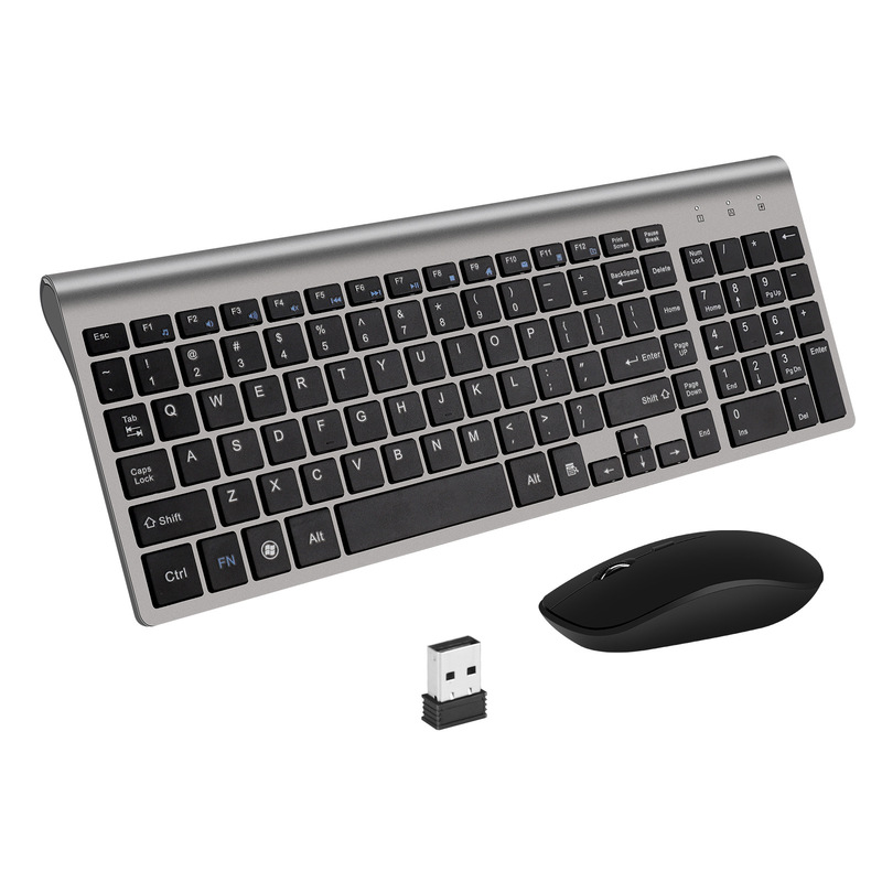 Cross-Border Exclusive 2.4g Keyboard and Mouse Wireless Keyboard and Mouse Set Scissor Feet Ultra-Thin Silent Ergonomic Digital Keys