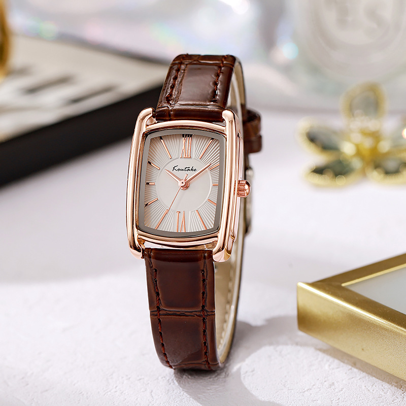 Live Hot New Barrel Belt Women's Watch Student Women's Watch Retro Style Temperament Personalized Student's Watch