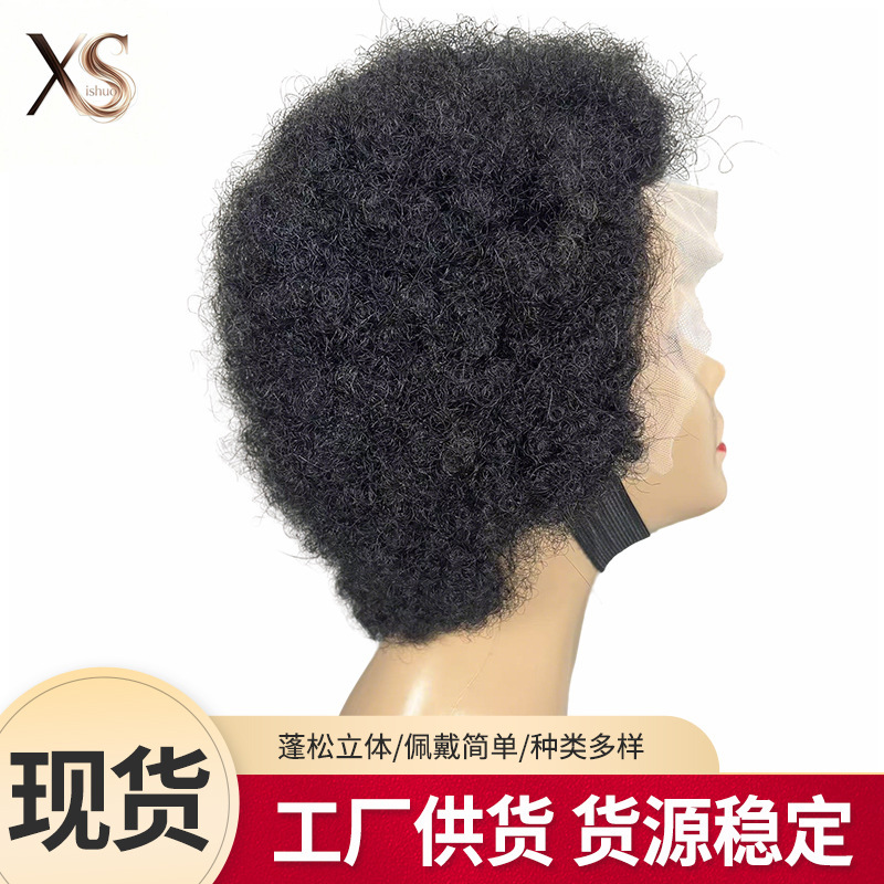 Small curly African afro wig, human hair lace front wig Small curly African afro wig, human hair lace front wig
