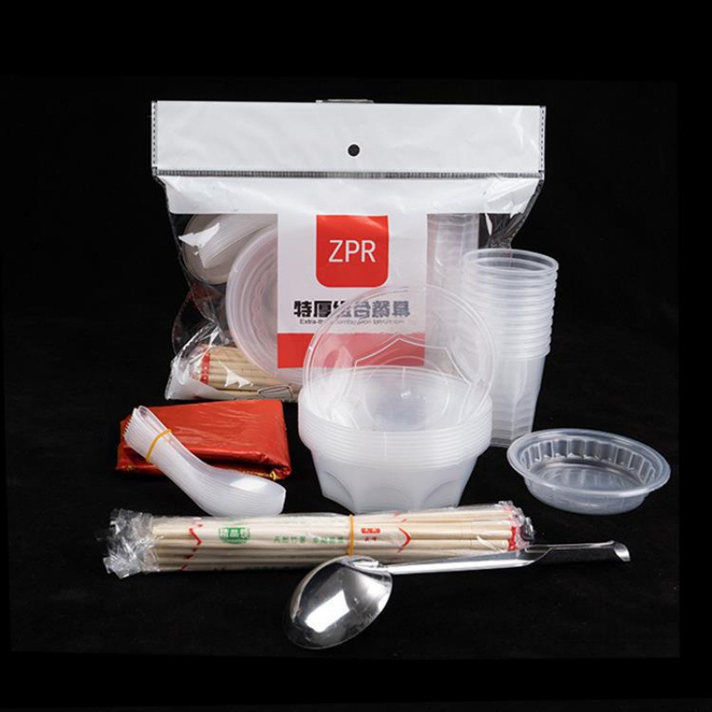 Disposable Tableware Set for Wedding Banquets, Home Banquets, Birthday Banquets, Food-Grade Thickened Tableware