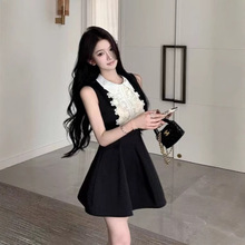 富家千金小香风连衣裙女春夏法式收腰公主蓬蓬裙法式背心无袖裙子