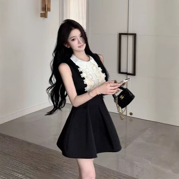 풍부한 가족 딸 향기로운 스타일 원피스 여성의 봄과 여름 프랑스 허리 공주 폰툰 스커트 프랑스 조끼 민소매 스커트