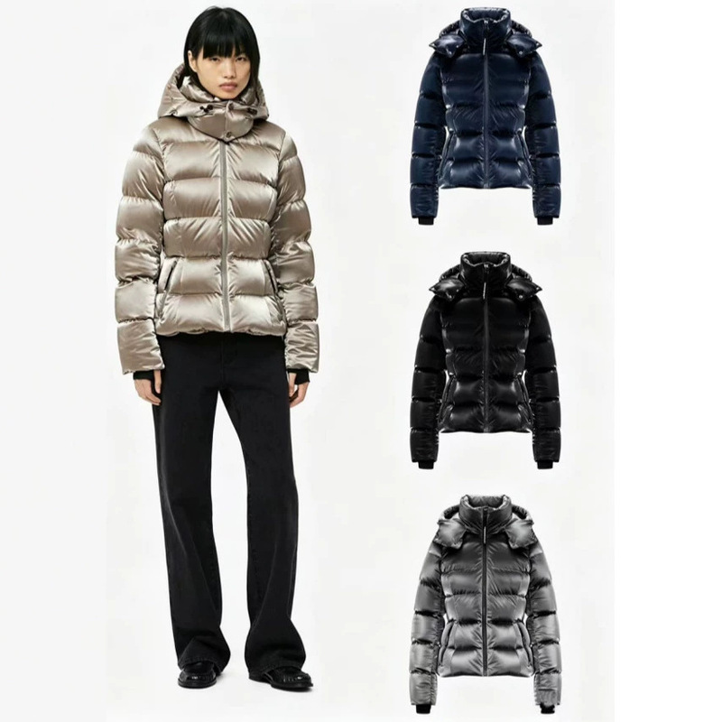Aritzia New Winter 6-Panel Slim-Fit Hooded Warm Glossy White Goose Down Jacket Aritzia New Winter 6-Panel Slim-Fit Hooded Warm Glossy White Goose Down Jacket