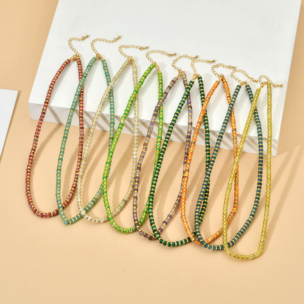 Bohemian Geometric glass Beaded Womenu0027S Necklace