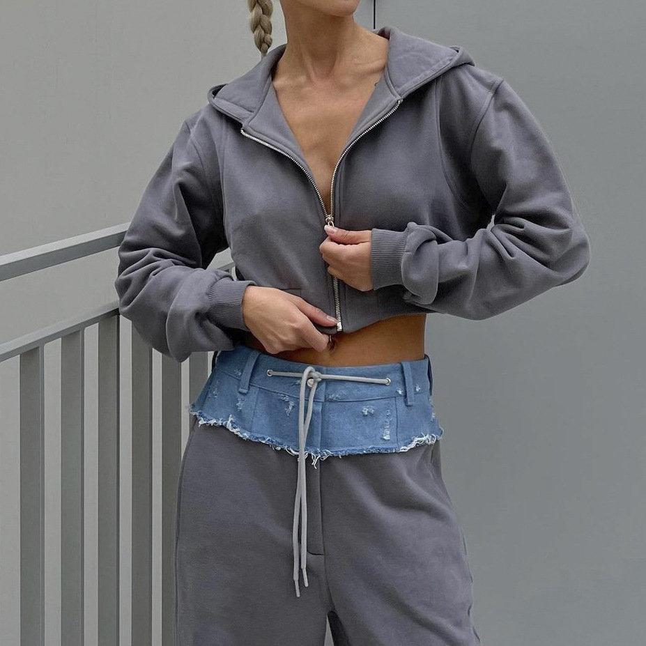 Pantalon patchwork décontracté pour femme