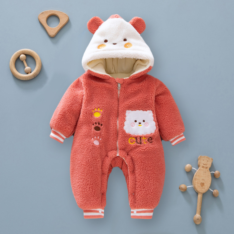 Ropa de invierno para bebés mameluco engrosado recién nacido mono con forro polar cálido masculino y femenino bebé mameluco Otoño e Invierno ropa
