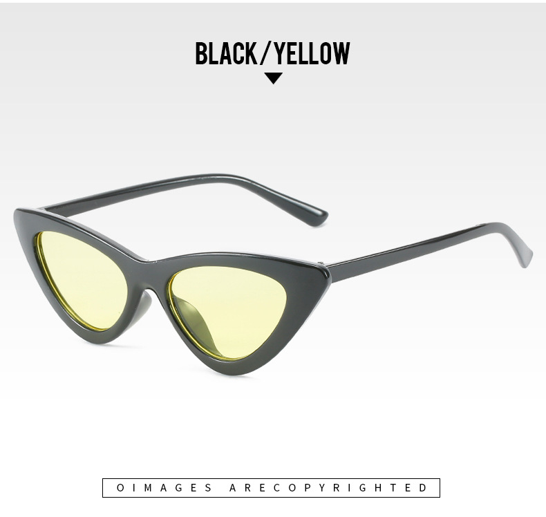 Street Occasion Solid Color Pattern Women'S Gender Fashion Solid Color Ac UV400 Protection Cat Eye Full Frame Women's Sunglasses