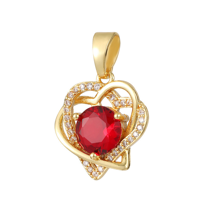 Joyas transfronterizas colgante de rubí esmeralda ligero de lujo accesorios de acero de titanio collar no decolor cadena clavícula