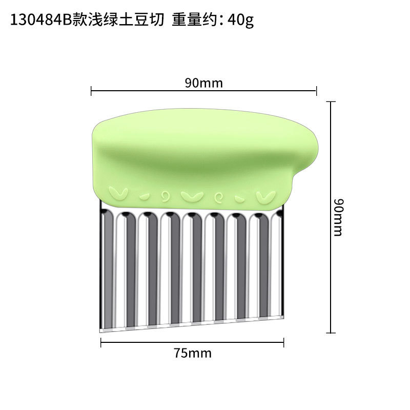 ステンレスの波のマッシュポテトは果物と野菜を切って切ります。|undefined