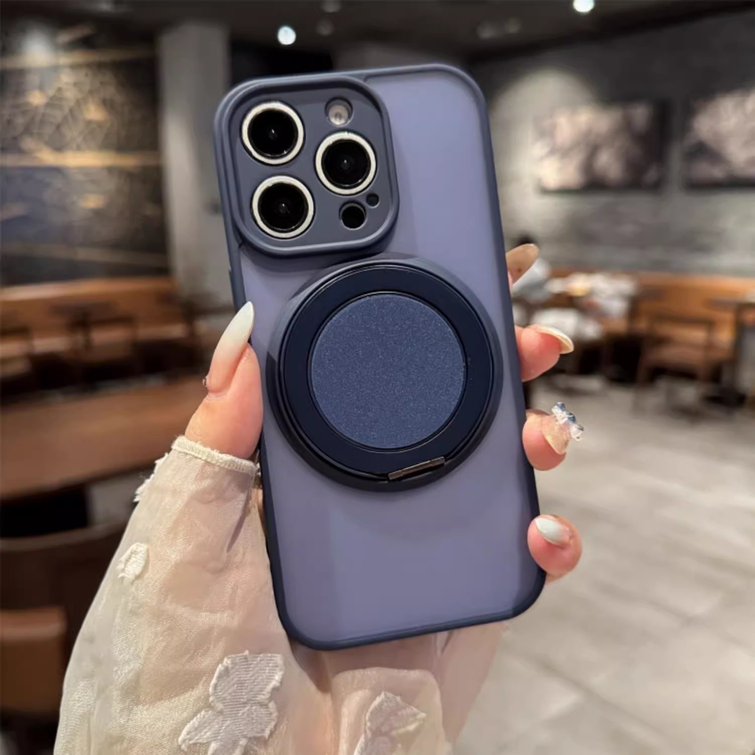 17 caso de teléfono móvil soporte giratorio 360 sensación de piel esmerilada para iPhone16 pivote de sensación avanzada 11 Apple 15pro